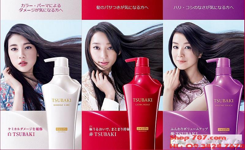 Bộ dầu gội Shiseido Tsubaki màu tím, màu đỏ, màu trắng